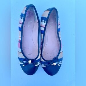 Kate Spade Multicolor Striped ballet bow Flats 8.5